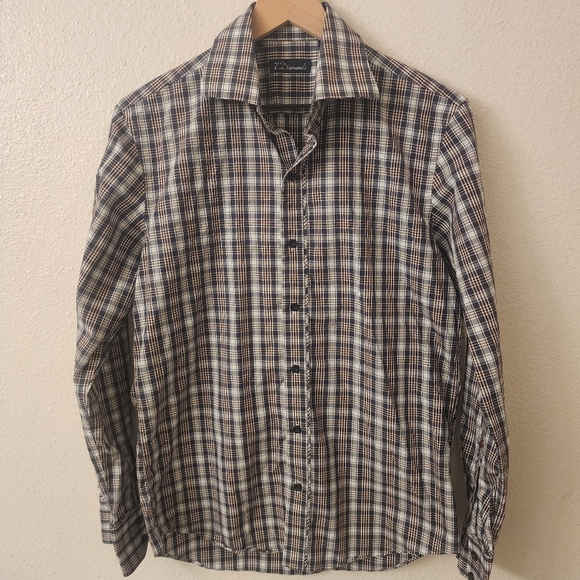 7 Diamonds Plaid Button-down Shirt Mens sz Large - Picture 1 of 8
